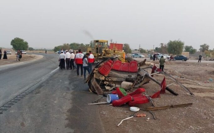 تصادف بزرگ در جاده شوشتر در استان خوزستان
