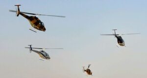 پرواز هلی‌کوپتر های نظامی بر فراز شهر مهاباد!