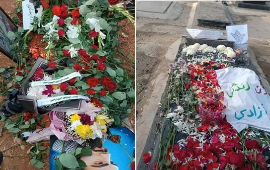 شب یلدا بر مزار جانباختگان اعتراضات