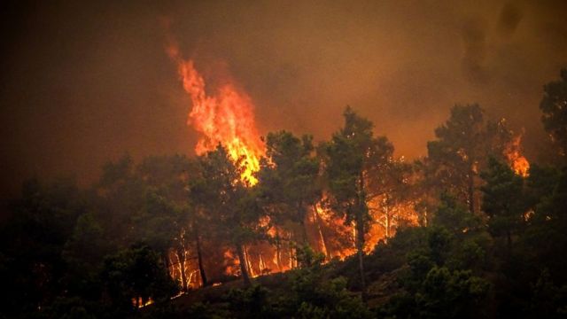 فاجعه آتش‌سوزی در یونان: هزاران نفر از جزیره رودس تخلیه شدند